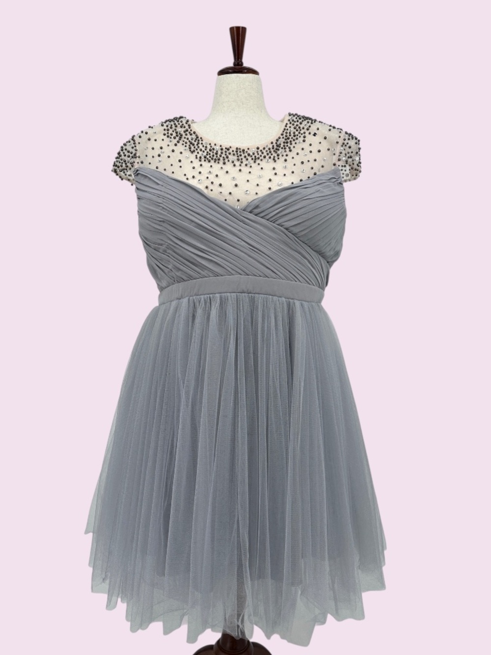 Little Mistress Embellished Tulle Skater Dress Size 20